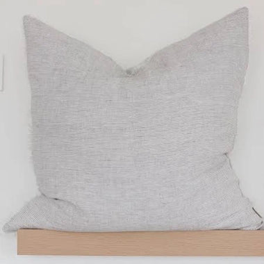24x24 Lina Linen Pillow - Grey Stripe
