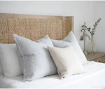 24x24 Lina Grey Stripe Linen Pillow