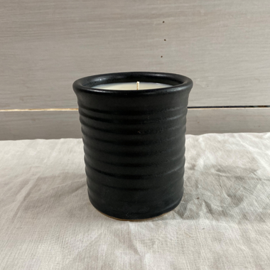 Rowe Pottery Black Candle in Crock
