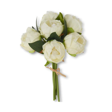 12" White Real Touch Peony Bundle