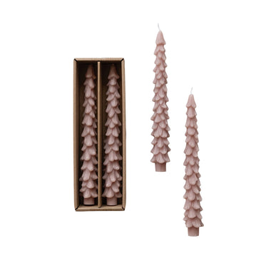Pair of Unscented Tree Shaped Taper Candles in Box