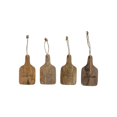 Mango Wood Cheese Board w/ Etched Saying 4 Styles