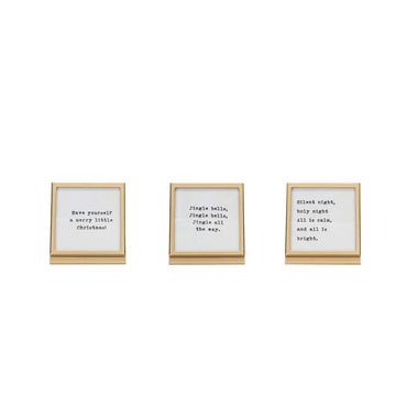 Square Metal & Glass Frame w/ Easel & Saying
