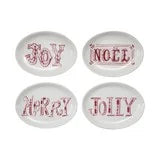 Stoneware Plate with Holiday Word