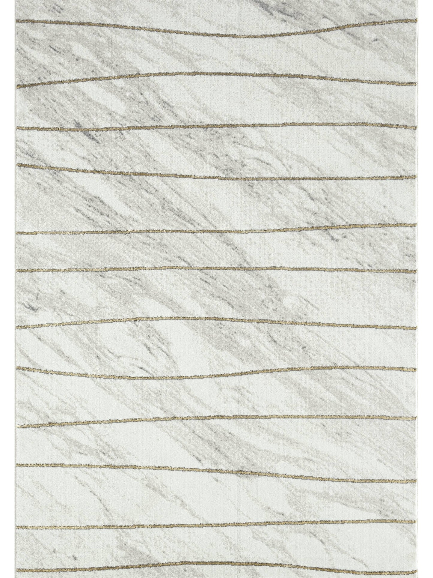 Landon Contemporary Marble Gold Striped Area Rug- 6x9