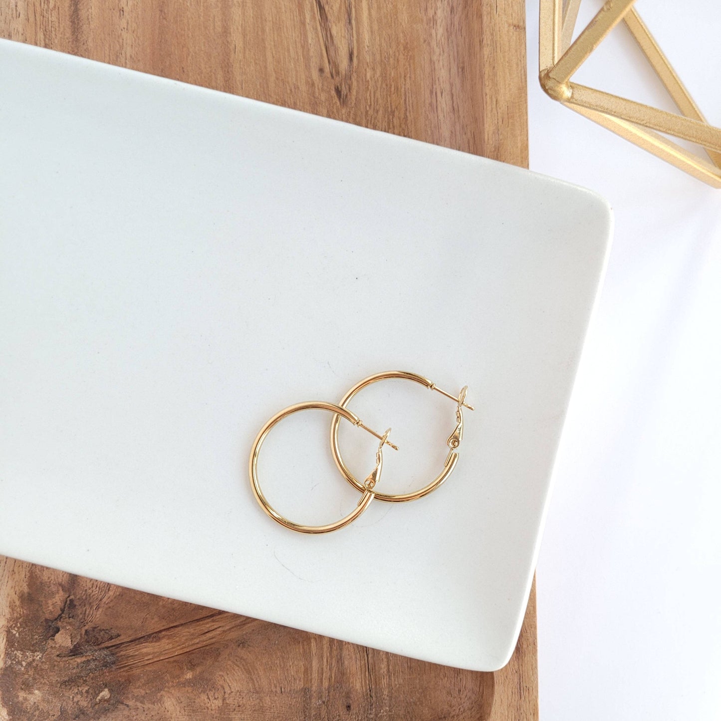 Remi Hoop Earrings- Gold/ 18K Gold-Plated + Lightweight