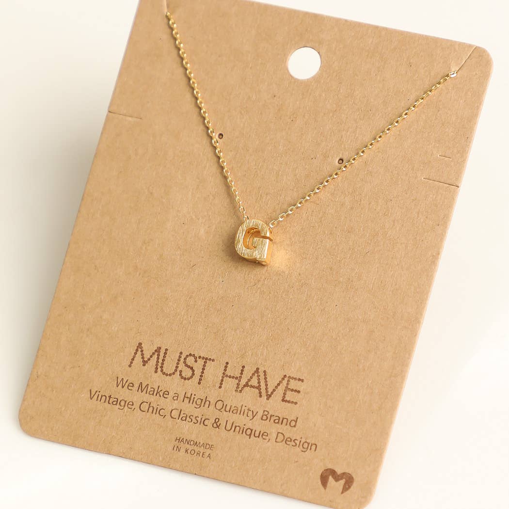 Initial G Pendant Necklace - Gold