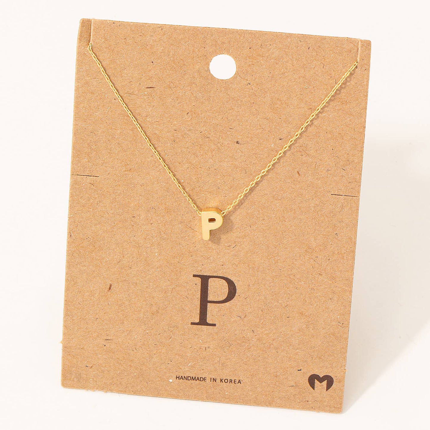 Initial P Pendant Necklace - Gold
