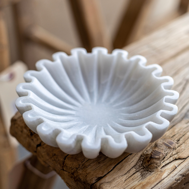 Marble Scalloped Bowl