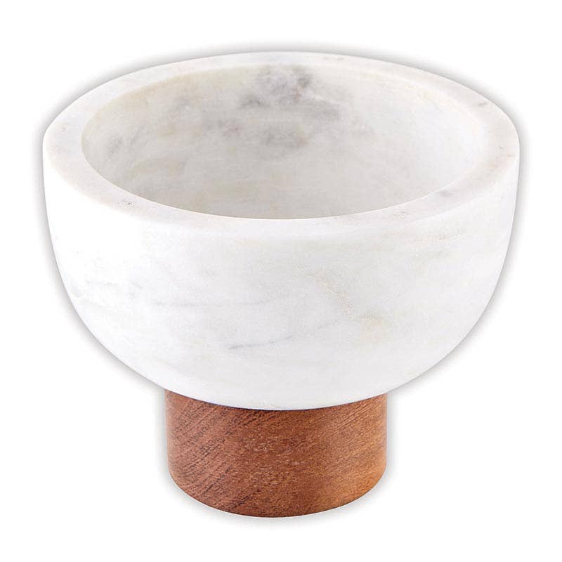 Marble + Wood Base Bowl