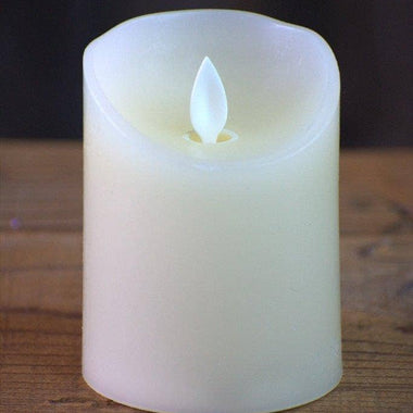 3x4" Cream Non Drip Moving Flame LED Candle w/ Timer