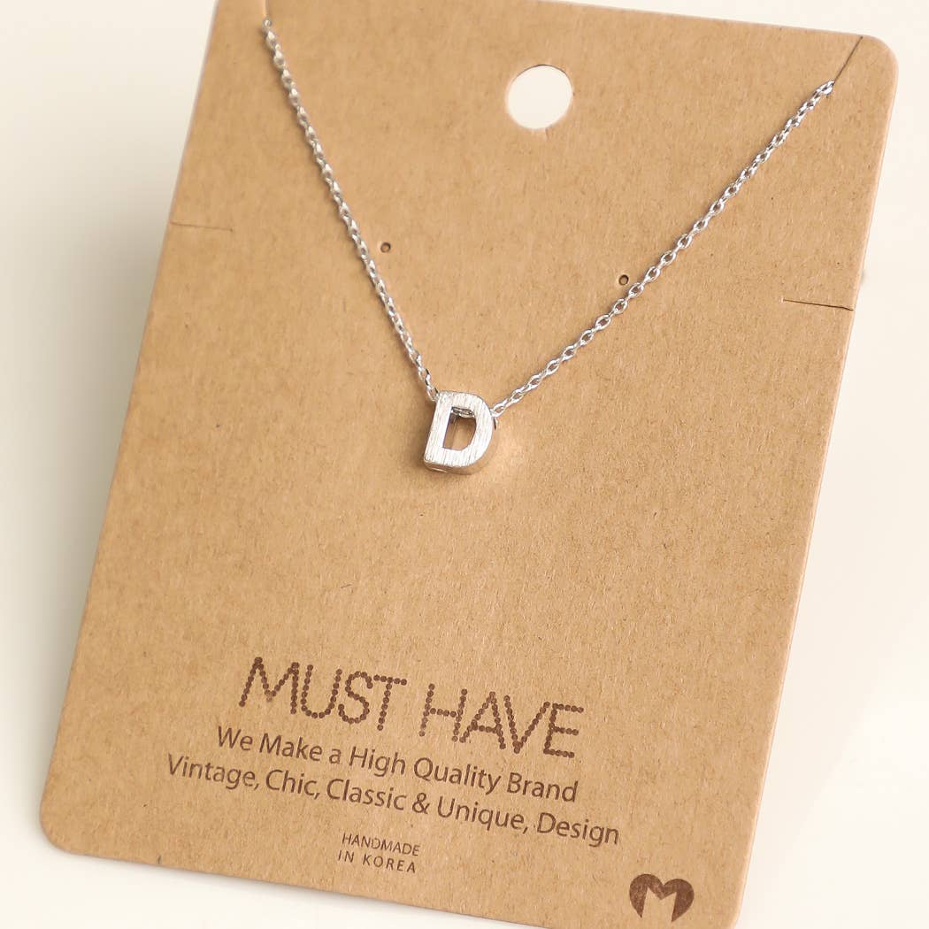 Initial D Pendant Necklace - Silver