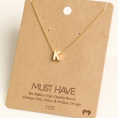 Initial K Pendant Necklace - Gold
