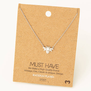 Opal Bee Pendant Necklace
