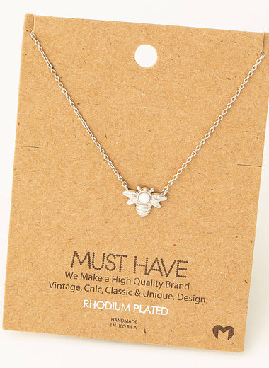 Opal Bee Pendant Necklace