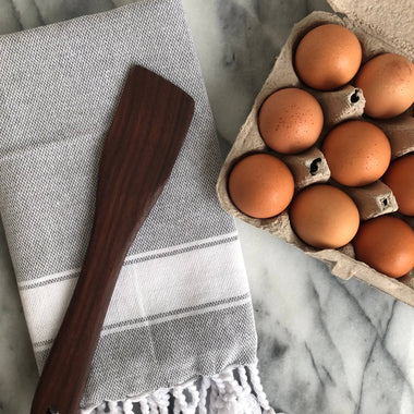 Turkish Charcoal Stripe Hand Towel