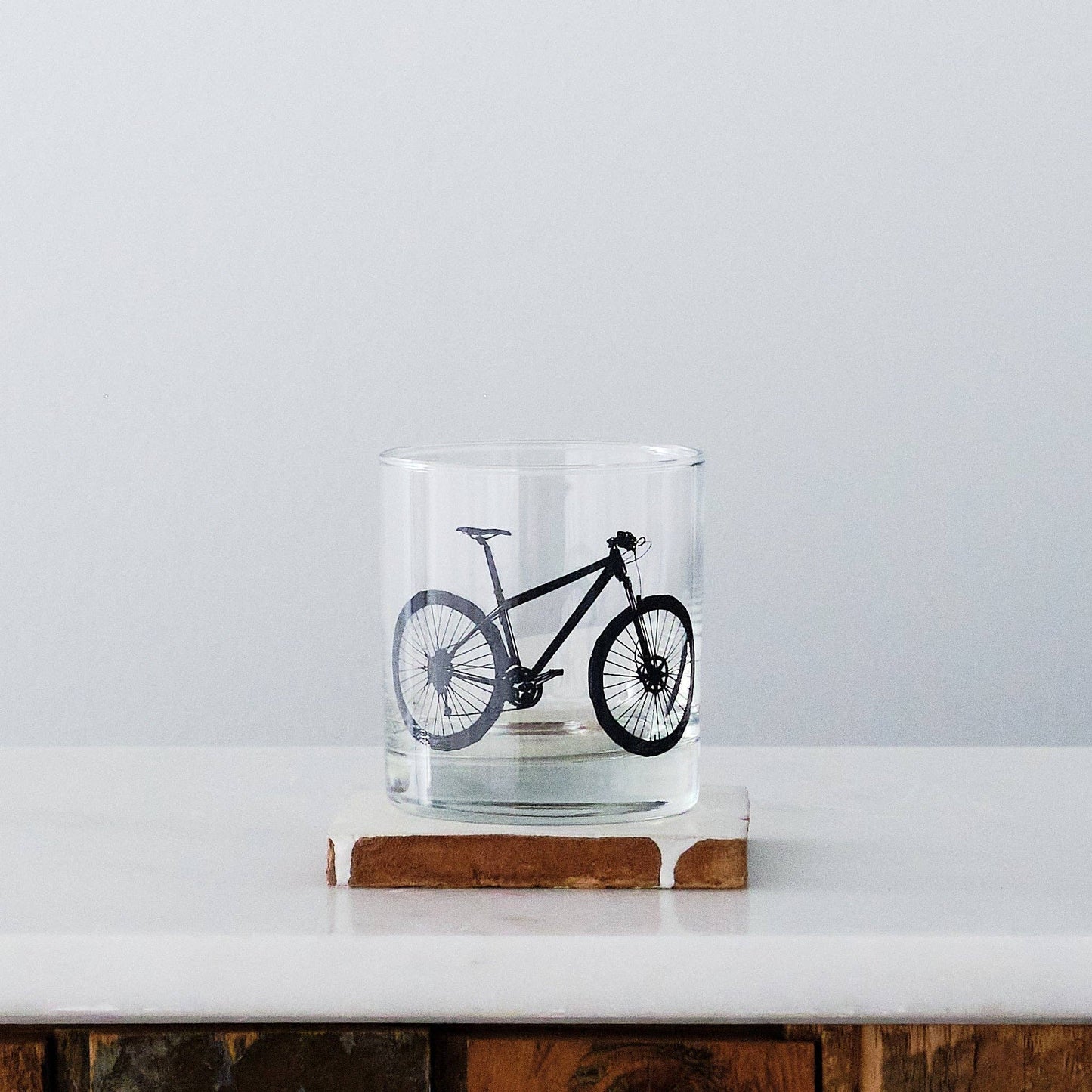 Mountain Bike Rocks Glass