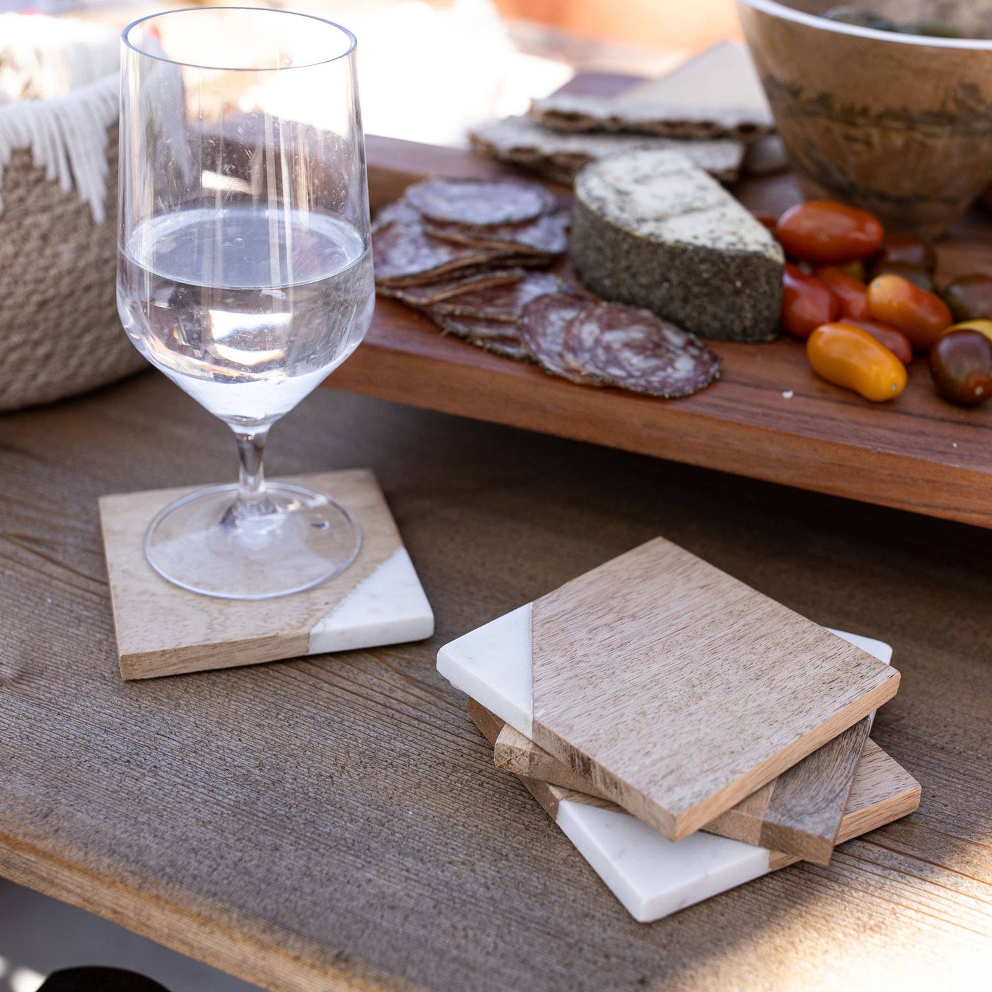 White Marble Coasters, Set of 4