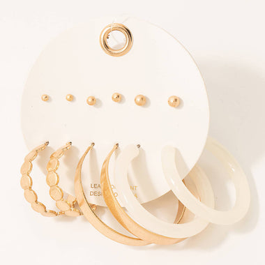 Matte Assorted Hoop Earrings Set