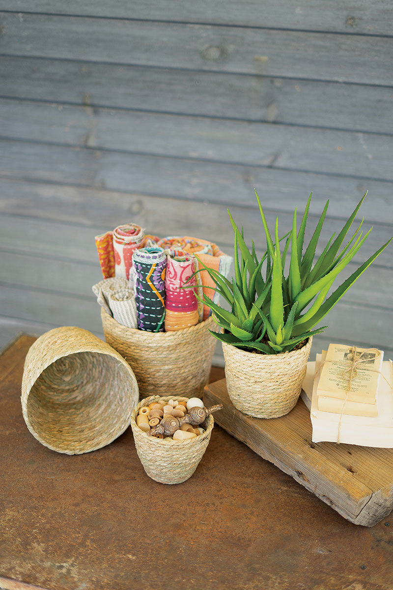Round Nested Seagrass Baskets - Set of 4
