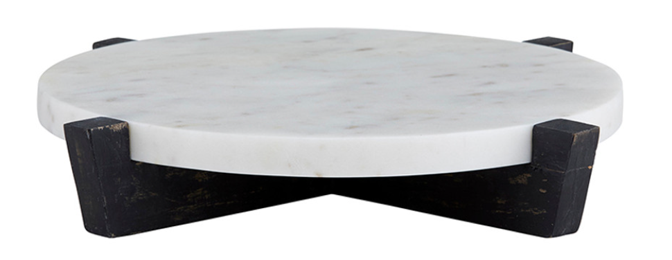 Marble & Charcoal Wood Riser