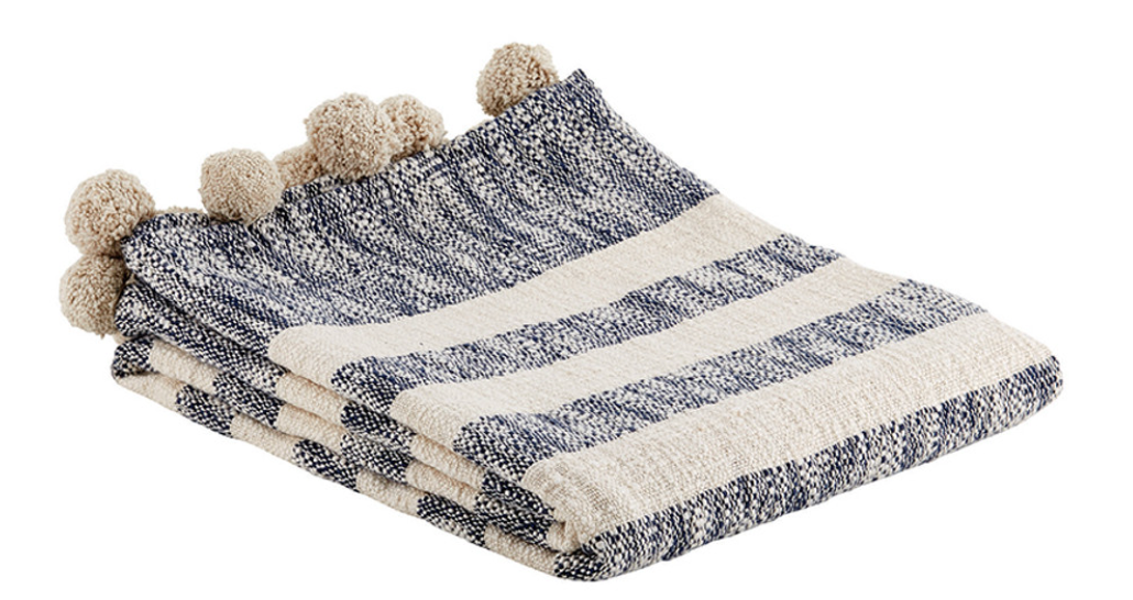 Throw - Navy & Ivory