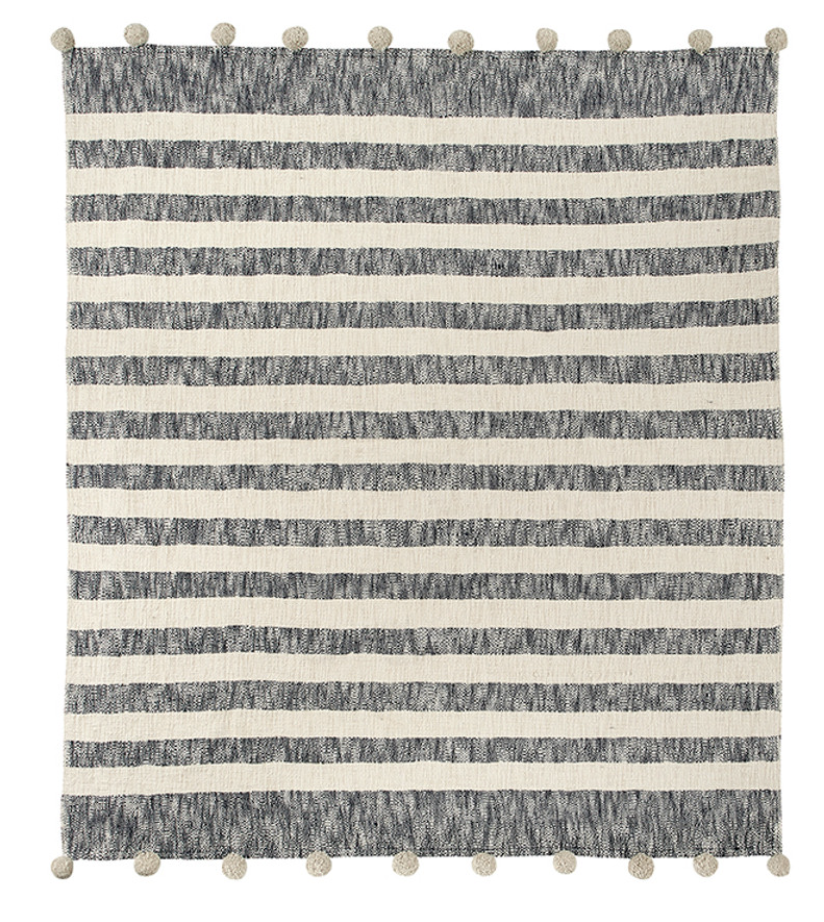 Throw - Navy & Ivory