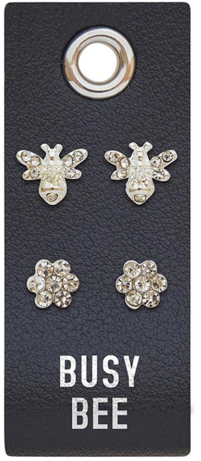 Silver Stud Earring Set - Busy Bee