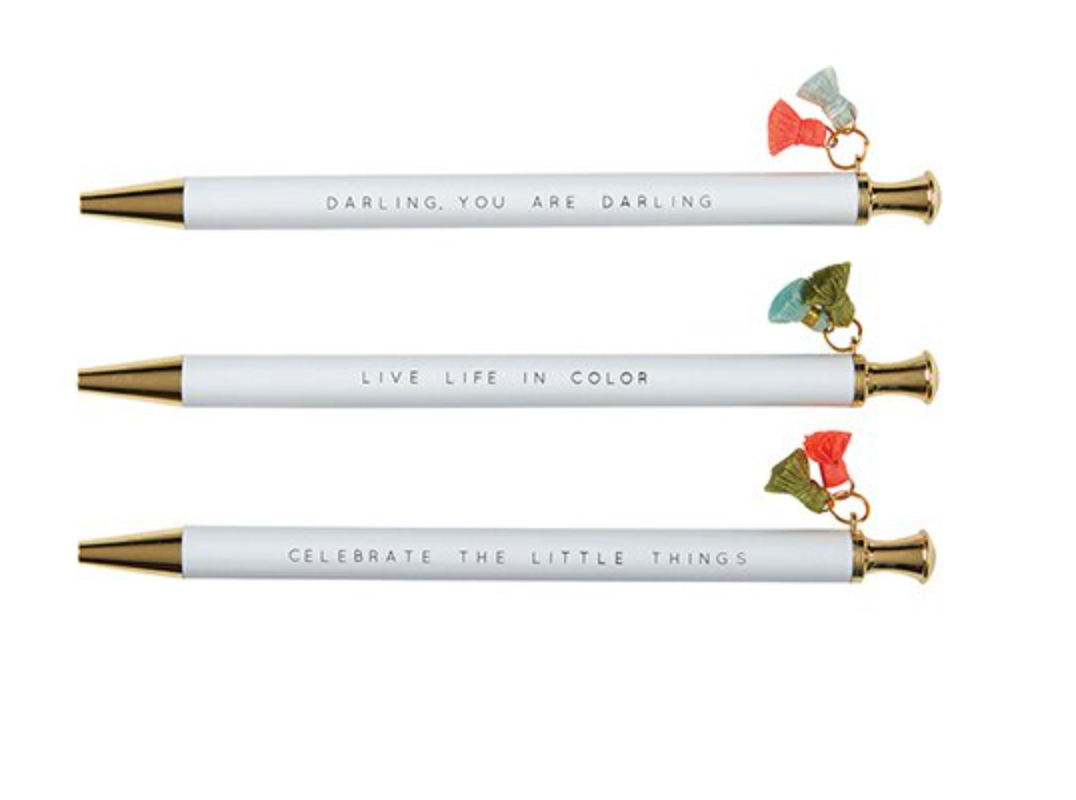 Tassel Pens - White