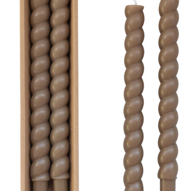 Set of 2 Unscented Twisted Taper Candles