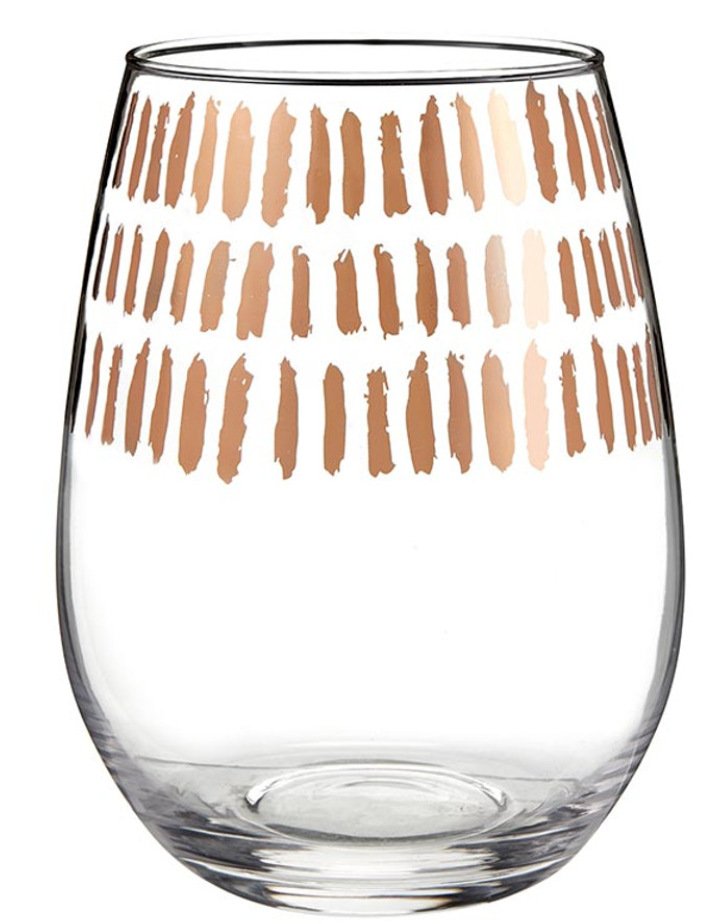 Rose Gold Stemless Wine Glass