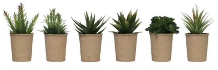 Faux Succulent in Paper Pot