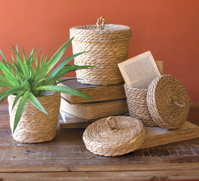 Seagrass Storage Basket with Lid