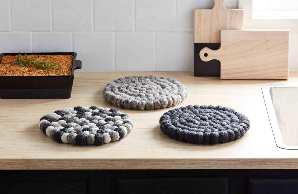 Felted Round Trivet