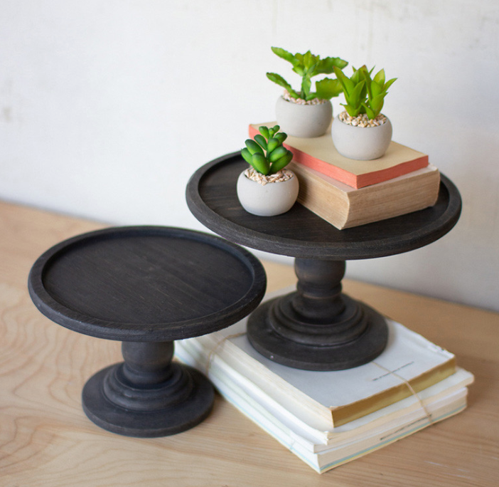 Black Wooden Pedestal