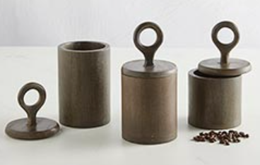Black Wood Canister with Lid