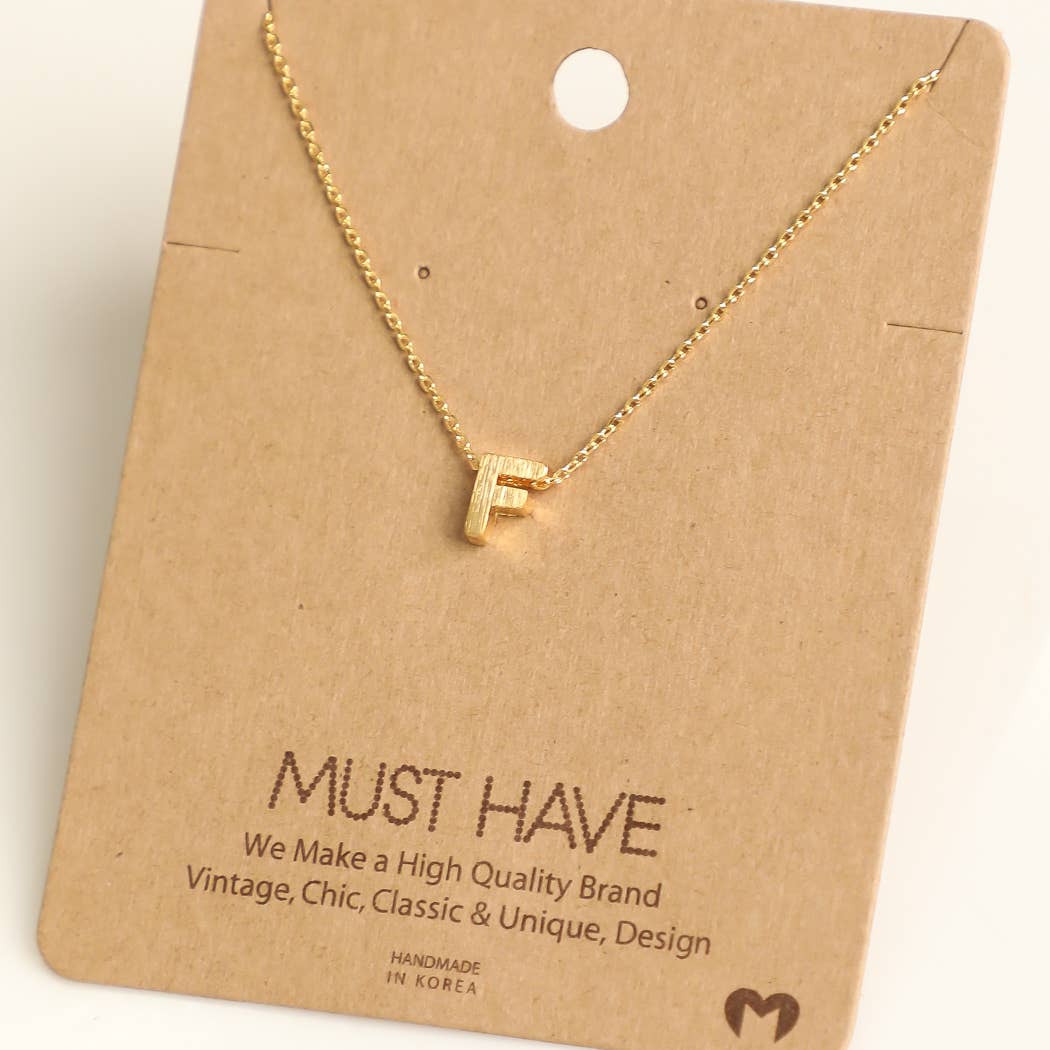 Initial F Pendant Necklace - Gold
