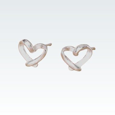 Ribbon Heart Stud Earring