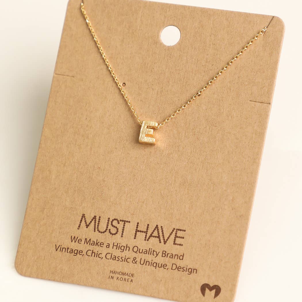 Initial E Pendant Necklace - Gold