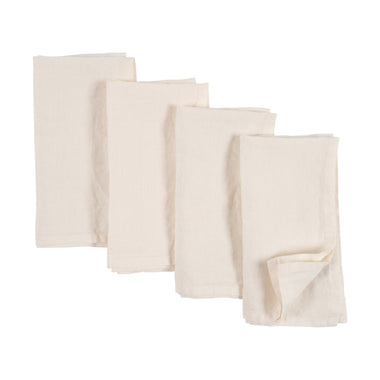 100% Stone Washed Linen Napkins - Set Of 4