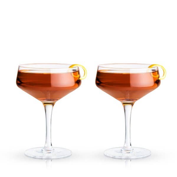 Angled Crystal Coupe Glass