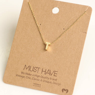 Initial T Pendant Necklace - Gold