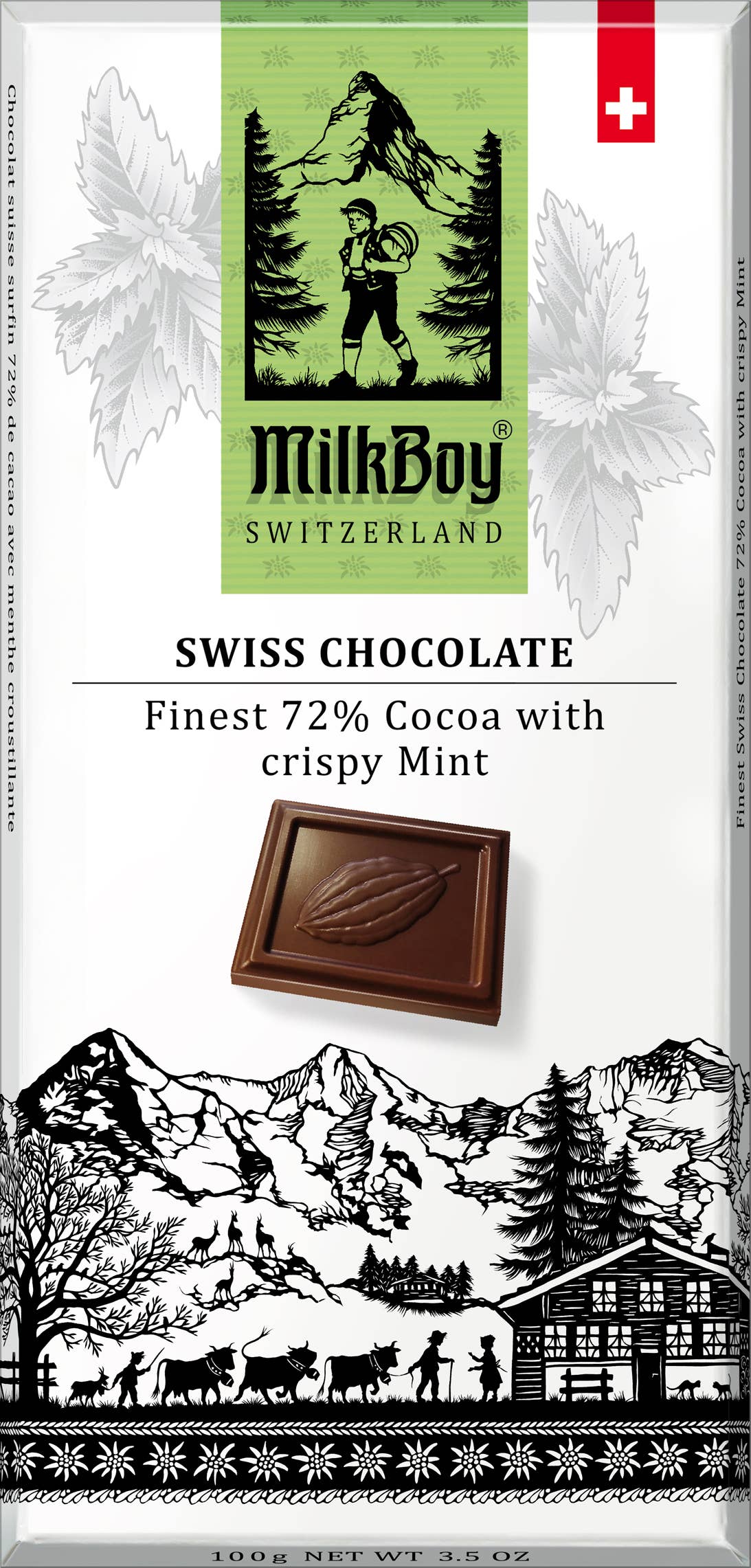 3.5 oz 72% Cocoa with Crispy Mint