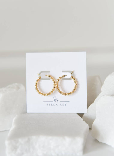 Vivi Gold Beaded Hoop Earrings