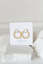 Vivi 18k Gold Beaded Hoop Earrings