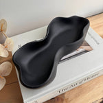 Wavy Oblong Concrete Tray - Matte Black