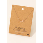 Silver Dipped Ribbon Bow Pendant Necklace