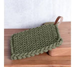 Crochet Potholder with Leather Loop