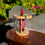 Bamboo Wine Glass and Bottle Holder