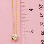 CZ Stud Pendant Necklace - Gold